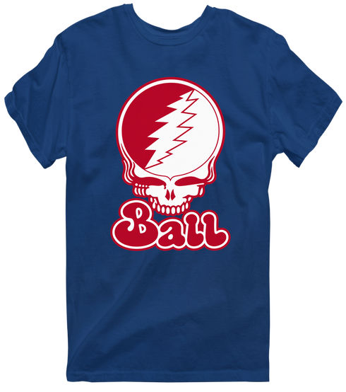 Ball Stealie Premium Unisex T-Shirt — Design: Ball State University — Navy