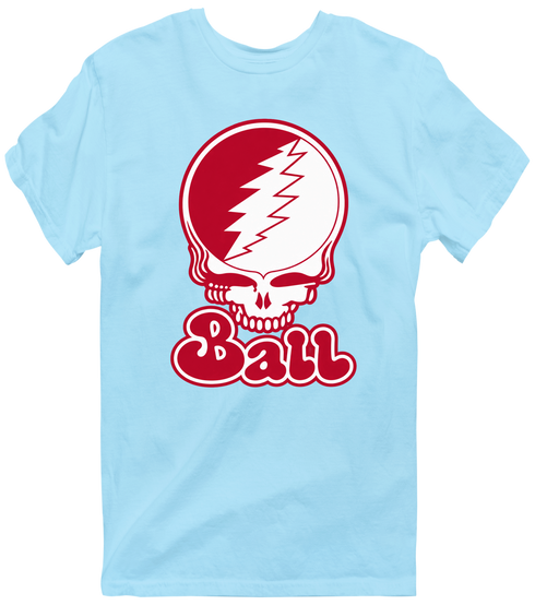 Ball Stealie Premium Unisex T-Shirt — Design: Ball State University — Light Blue