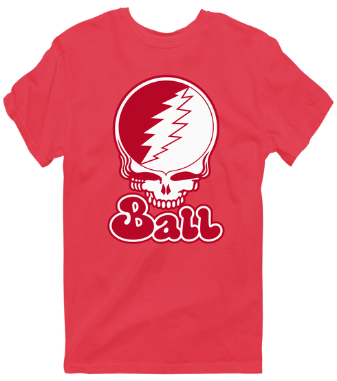 Ball Stealie Premium Unisex T-Shirt — Design: Ball State University — Heather Red