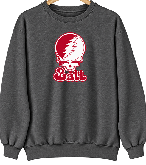 Ball Stealie Premium Unisex Crewneck — Design: Ball State University — Dark Heather