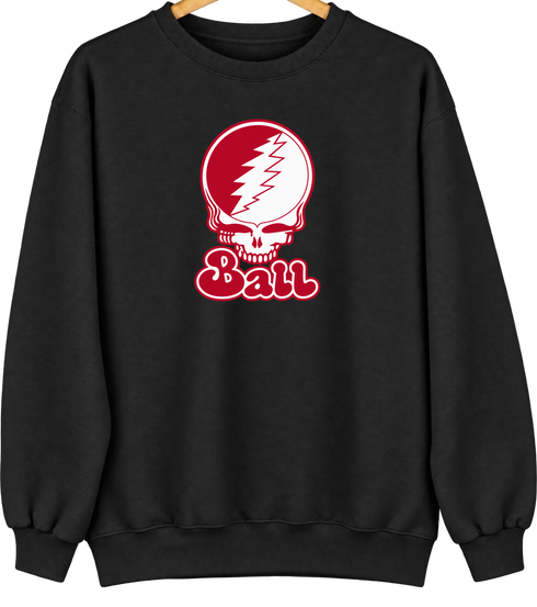 Ball Stealie Premium Unisex Crewneck — Design: Ball State University — Black