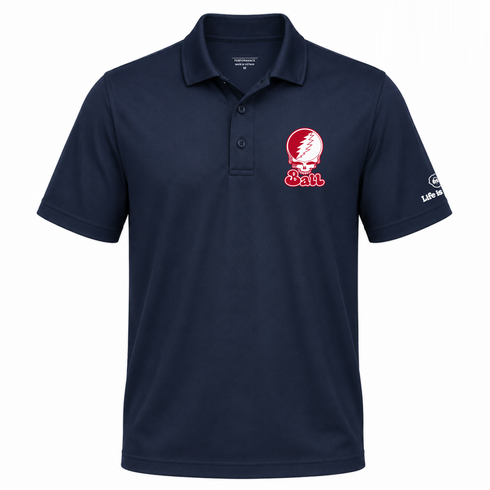 Ball Stealie Premium Unisex Polo — Design: Ball State University — Navy