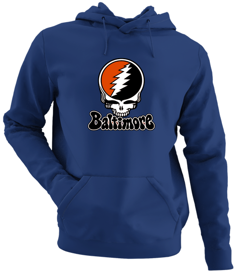 Baltimore Baseball Stealie Grateful Dead Hoodie — Baltimore Orioles — Navy