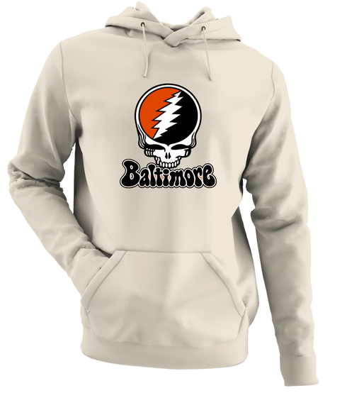 Baltimore Baseball Stealie Grateful Dead Hoodie — Baltimore Orioles — Sand