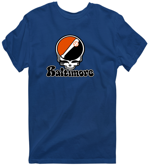 Baltimore Baseball Stealie Grateful Dead T-Shirt — Baltimore Orioles — Navy