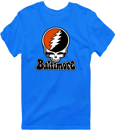 Baltimore Baseball Stealie Grateful Dead T-Shirt — Baltimore Orioles — Royal