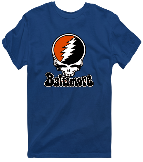 Baltimore Baseball Stealie Grateful Dead T-Shirt — Baltimore Orioles — Navy