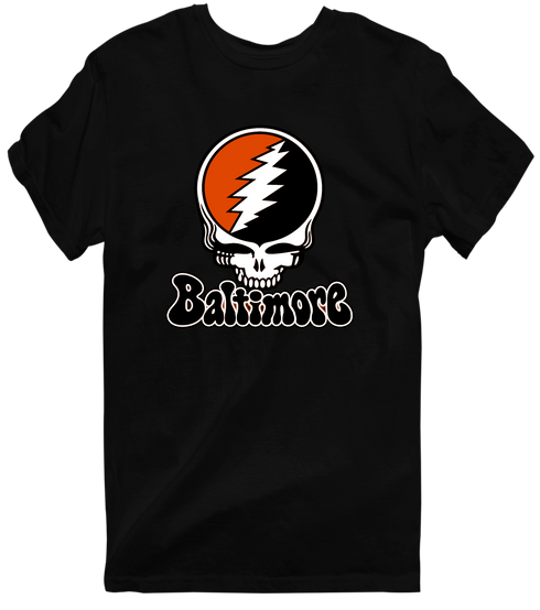 Baltimore Baseball Stealie Grateful Dead T-Shirt — Baltimore Orioles — Black