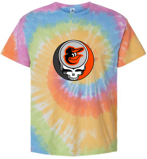 Baltimore Orioles Bird Stealie Tie-Dye T-Shirt
