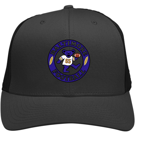 Baltimore Football Dancing Bear Premium Trucker Cap — Baltimore Ravens — Charcoal/Black