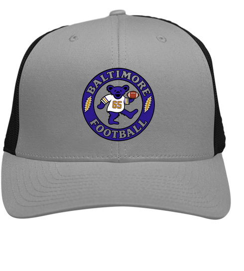 Baltimore Football Dancing Bear Premium Trucker Cap — Baltimore Ravens — Heather/Black