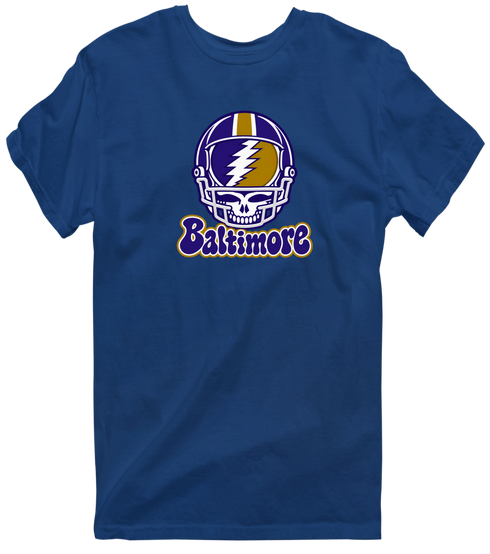 Baltimore Helmet Stealie Premium Unisex T-Shirt — Baltimore Ravens — Navy
