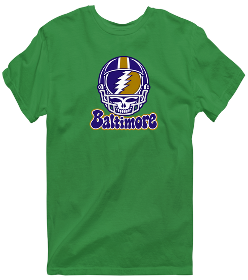 Baltimore Helmet Stealie Premium Unisex T-Shirt — Baltimore Ravens — Irish Green