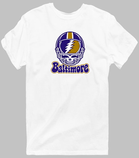 Baltimore Helmet Stealie Premium Unisex T-Shirt — Baltimore Ravens — White