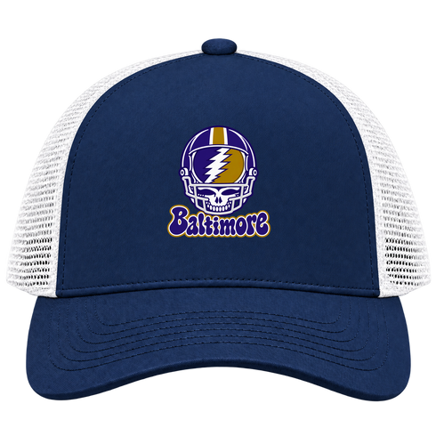 Baltimore Helmet Stealie Premium Unisex Trucker Cap — Baltimore Ravens — Navy/White