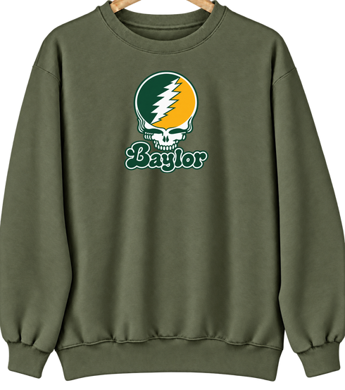 Baylor Stealie Premium Unisex Crewneck — Military Green