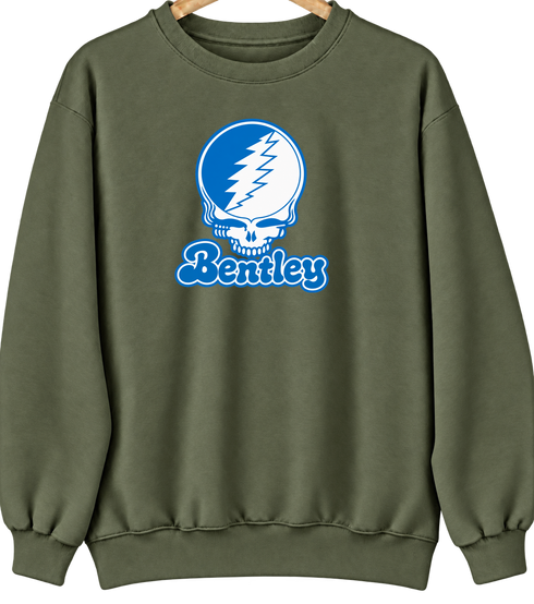 Bentley Stealie Premium Unisex Crewneck — Design: Bentley University — Military Green