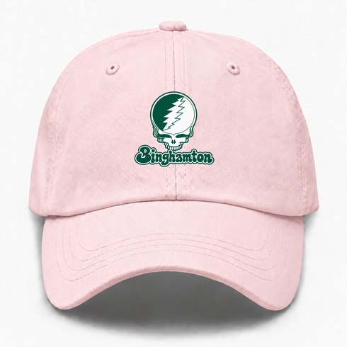Binghamton Stealie Premium Unisex Dad Hat — Design: Binghamton University — Pink