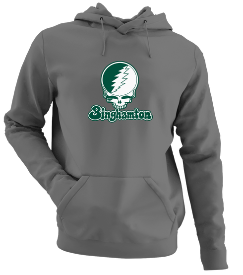 Binghamton Stealie Premium Unisex Hoodie — Design: Binghamton University — Charcoal
