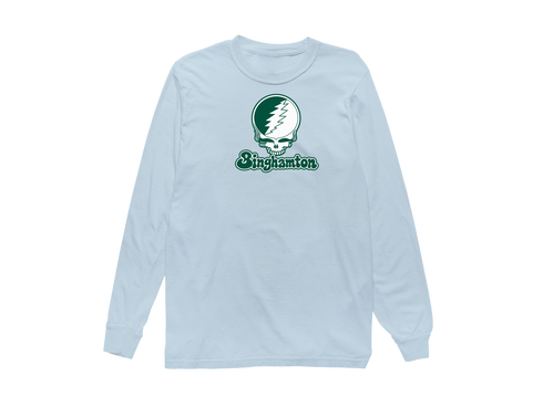 Binghamton Stealie Premium Unisex Long-Sleeve — Design: Binghamton University — Chambray