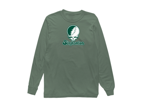 Binghamton Stealie Premium Unisex Long-Sleeve — Design: Binghamton University — Light Green