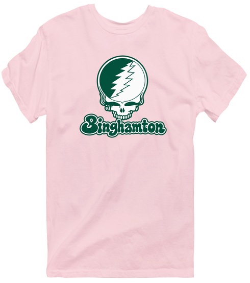 Binghamton Stealie Premium Unisex T-Shirt — Design: Binghamton University — Light Pink