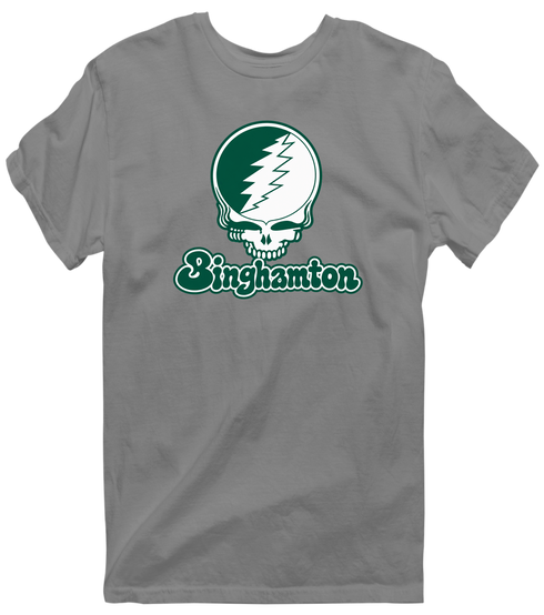 Binghamton Stealie Premium Unisex T-Shirt — Design: Binghamton University — Dark Heather