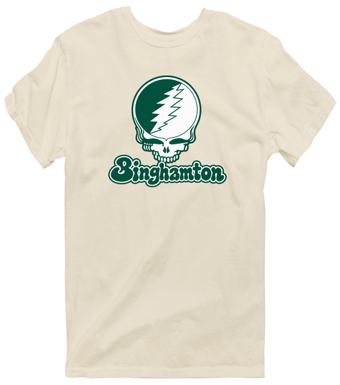 Binghamton Stealie Premium Unisex T-Shirt — Design: Binghamton University — Sand
