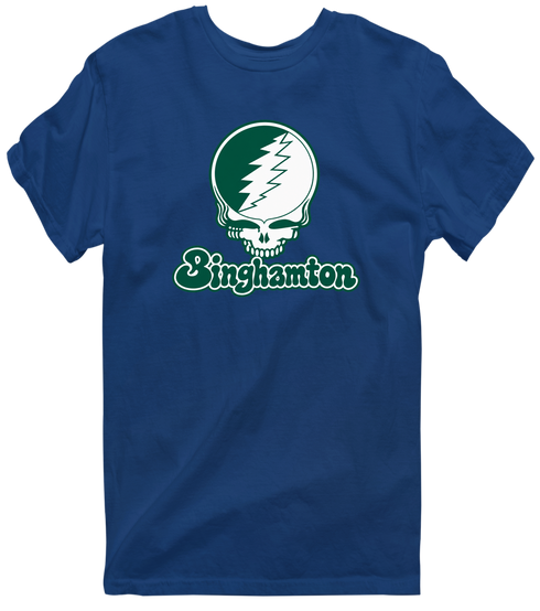 Binghamton Stealie Premium Unisex T-Shirt — Design: Binghamton University — Navy