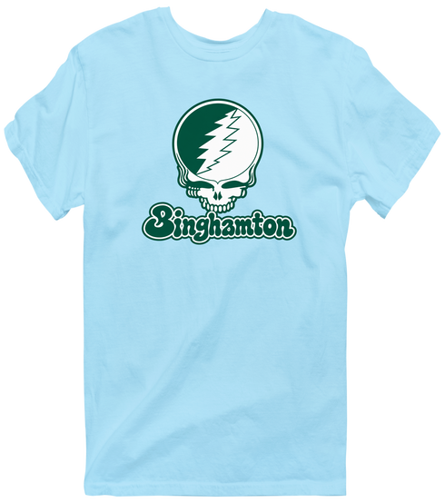 Binghamton Stealie Premium Unisex T-Shirt — Design: Binghamton University — Light Blue