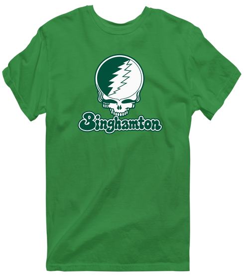 Binghamton Stealie Premium Unisex T-Shirt — Design: Binghamton University — Irish Green
