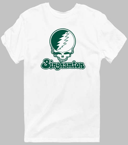 Binghamton Stealie Premium Unisex T-Shirt — Design: Binghamton University — White