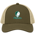 Binghamton Stealie Premium Unisex Trucker Cap — Design: Binghamton University — Moss/Khaki