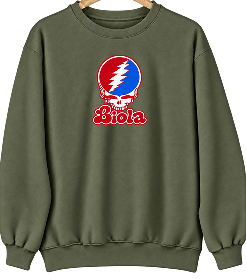 Biola Stealie Premium Unisex Crewneck — Design: Biola University — Military Green