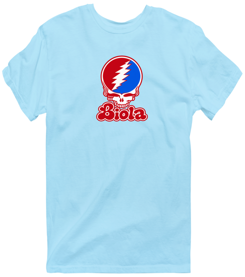 Biola Stealie Premium Unisex T-Shirt — Design: Biola University — Light Blue