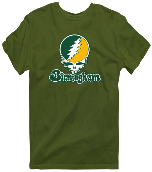 Birmingham Stealie Premium Unisex T-Shirt — Design: Alabama at Birmingham University of — Military Green