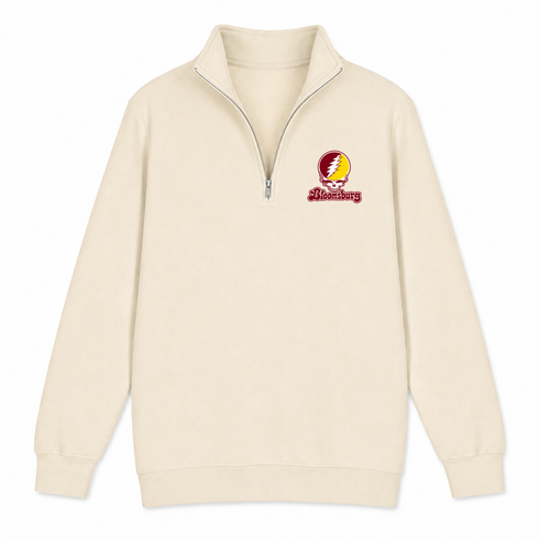 Bloomsburg Stealie Premium Unisex Quarter-Zip — Design: Bloomsburg University — Sand