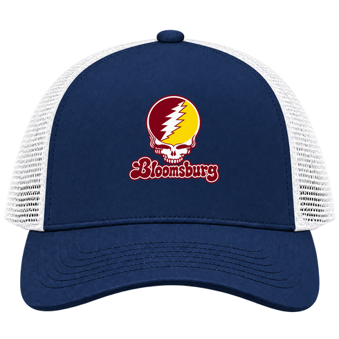 Bloomsburg Stealie Premium Unisex Trucker Cap — Design: Bloomsburg University — Navy/White