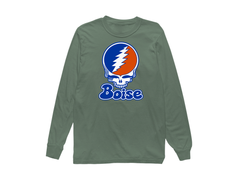 Boise Stealie Premium Unisex Long-Sleeve — Design: Boise State University — Light Green