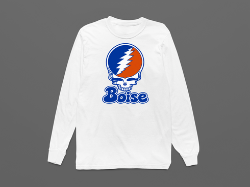 Boise Stealie Premium Unisex Long-Sleeve — Design: Boise State University — White