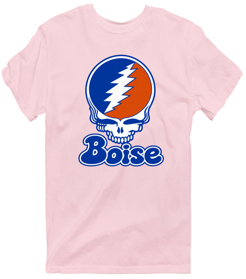 Boise Stealie Premium Unisex T-Shirt — Design: Boise State University — Light Pink