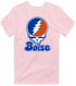 Boise Stealie Premium Unisex T-Shirt — Design: Boise State University — Light Pink