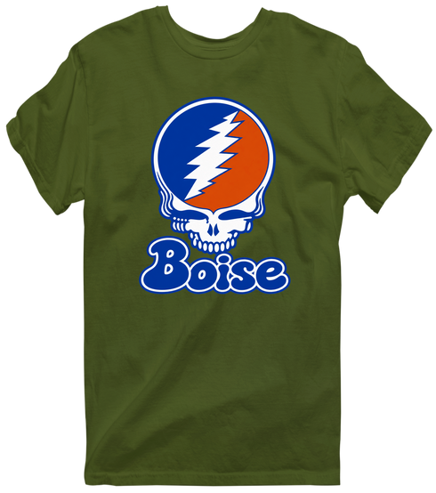 Boise Stealie Premium Unisex T-Shirt — Design: Boise State University — Military Green