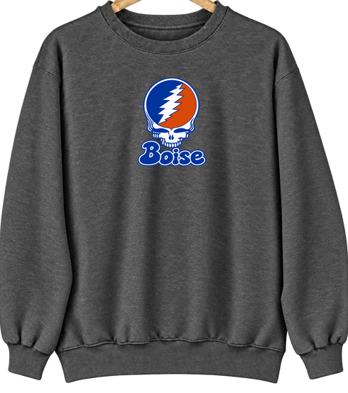 Boise Stealie Premium Unisex Crewneck — Design: Boise State University — Dark Heather