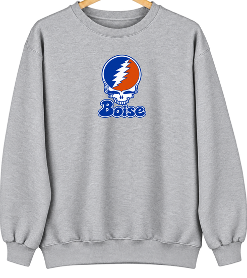 Boise Stealie Premium Unisex Crewneck — Design: Boise State University — Sport Grey