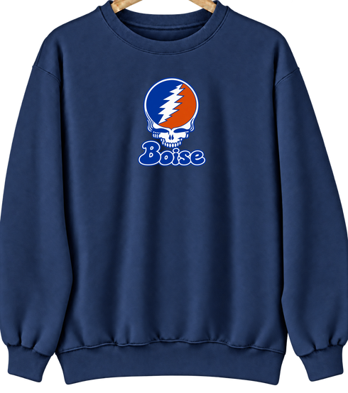 Boise Stealie Premium Unisex Crewneck — Design: Boise State University — Navy