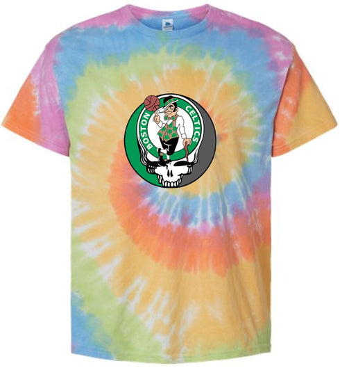 Boston Celtics Leprechaun Stealie Tie-Dye T-Shirt