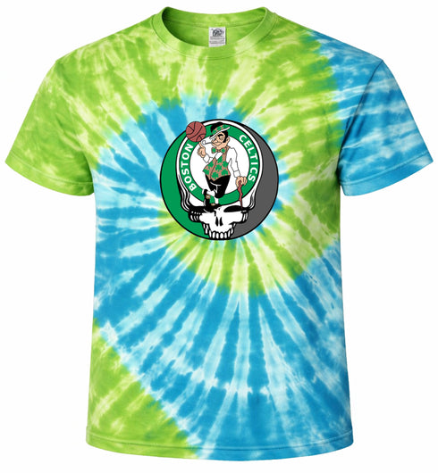 Boston Celtics Leprechaun Stealie Tie-Dye T-Shirt