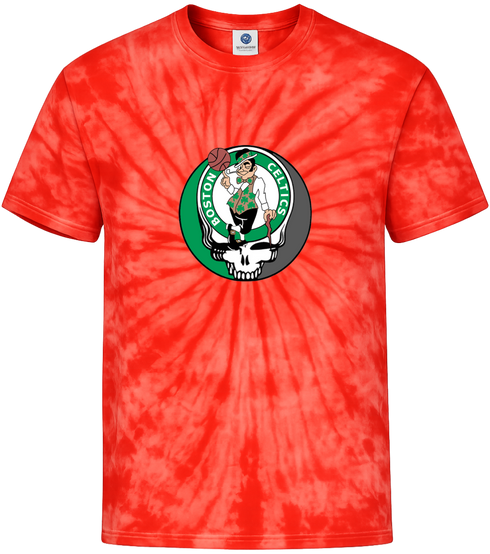 Boston Celtics Leprechaun Stealie Tie-Dye T-Shirt