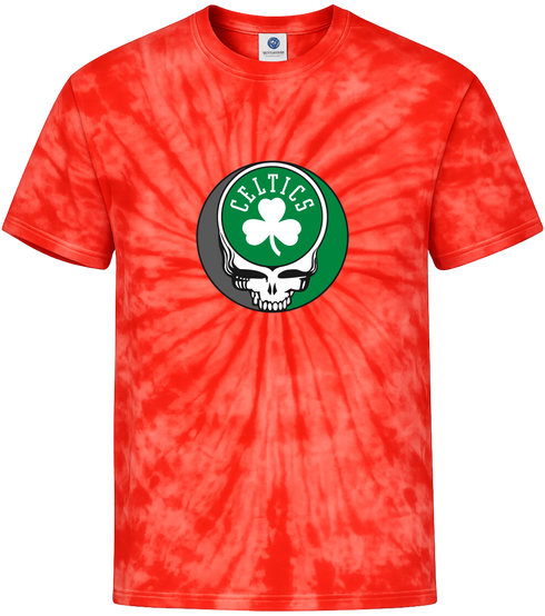 Boston Celtics Shamrock Stealie Tie-Dye T-Shirt